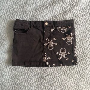 Vintage Y2K Royal Bones Mini Skirt